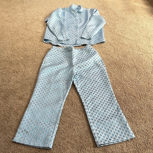 New! HILL HOUSE size XL snowflake brocade James shirt and Winston pants - Picture 4 of 14